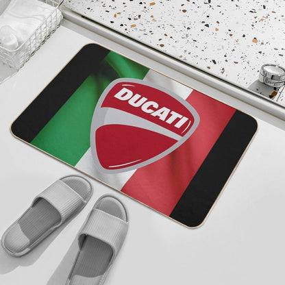 Italian Flag Ducati Badge  Non-Slip Bath Mat