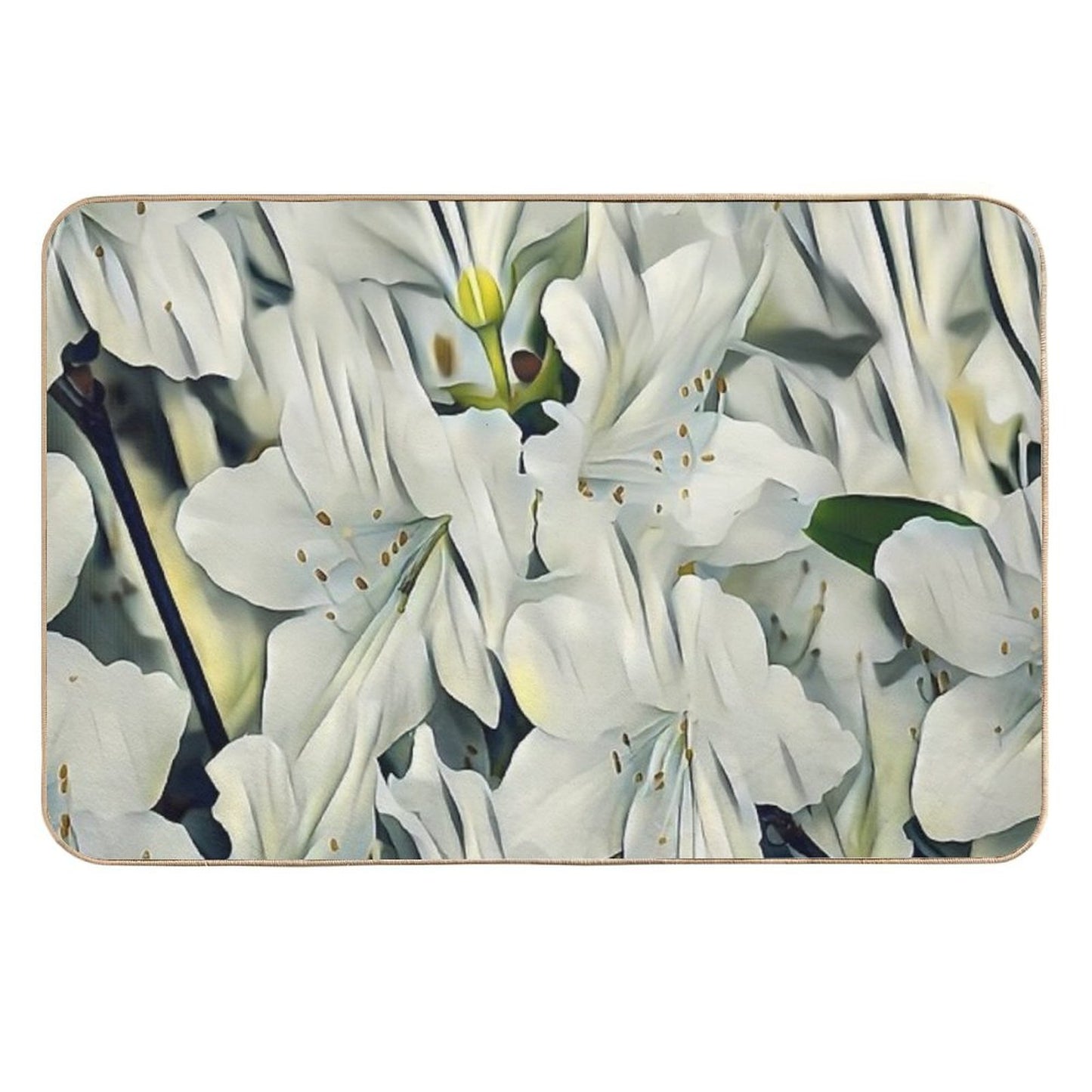 1 Elegant White Bloom Design  Minimalist Floral Art for Nature Lovers  Versatile Bath Mat