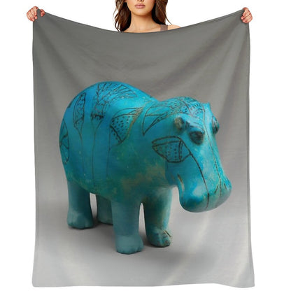 William The Hippo-  Ancient Egyptian Figurine Quick-dry Throw Blanket