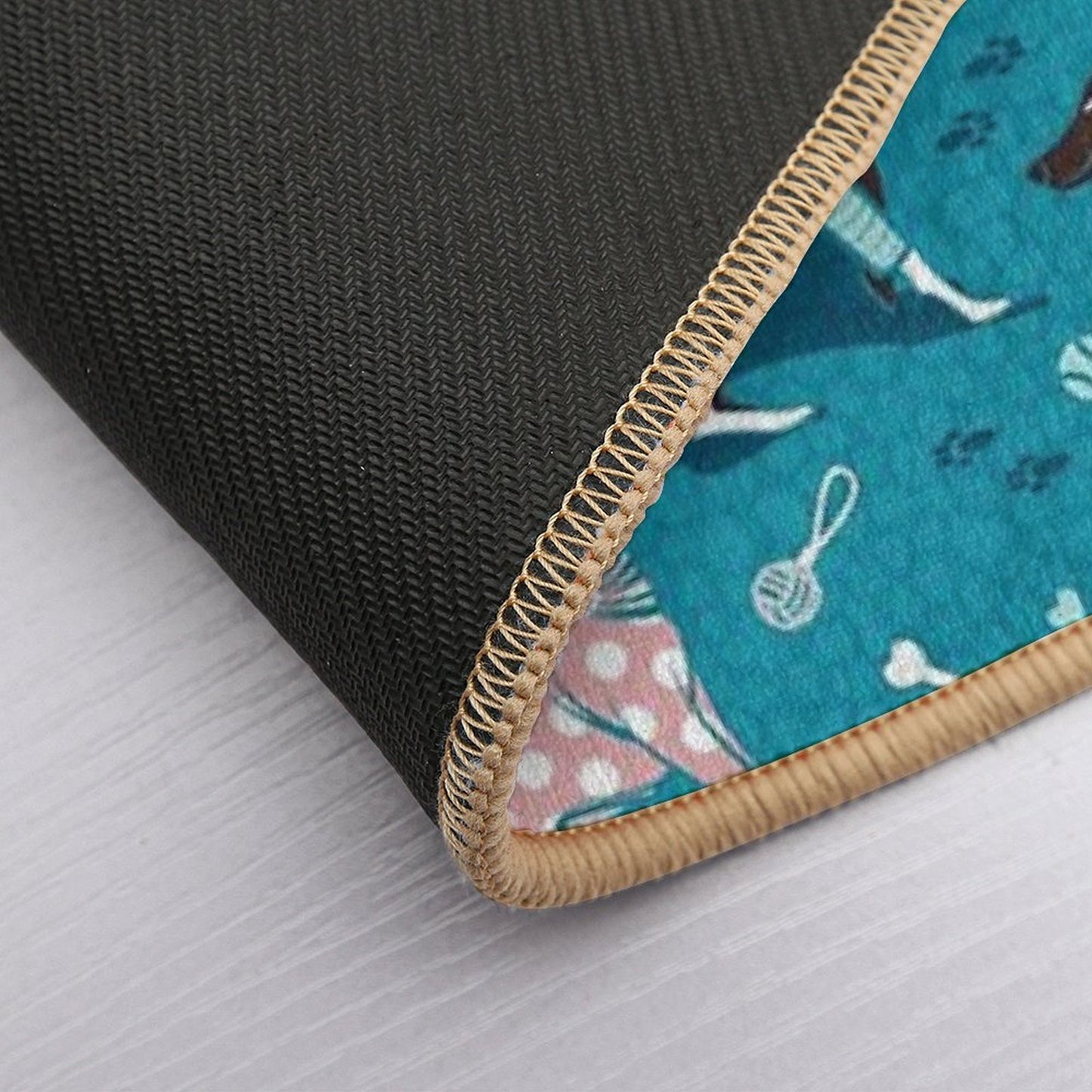 Greyhounds Dogwalk  Turquoise Background  High-Traffic Bath Mat