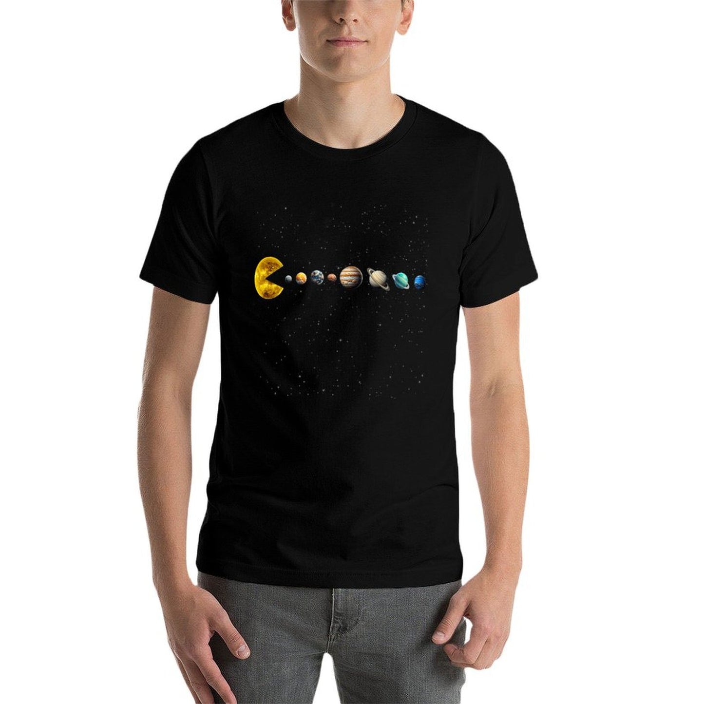 Funny Solar System - Astronauts Space Video Games  Cotton T-Shirt