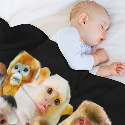 Monkies Smiles Sustainable Throw Blanket