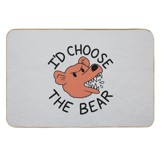 Bear Or Man in The Woods  I'd Choose The Bear  Pet-Safe Bath Mat