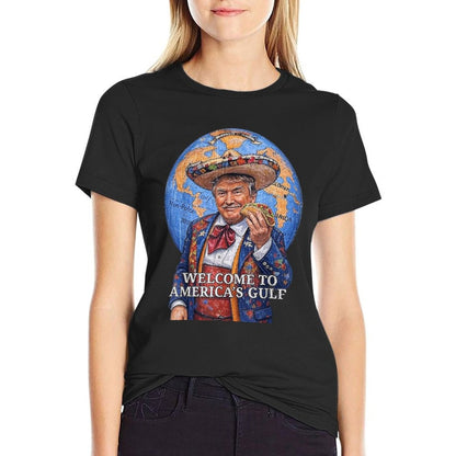 Funny Trump America's Gulf Est 2025 Trump 4th Of July  Summer-ready Fabric T-Shirt