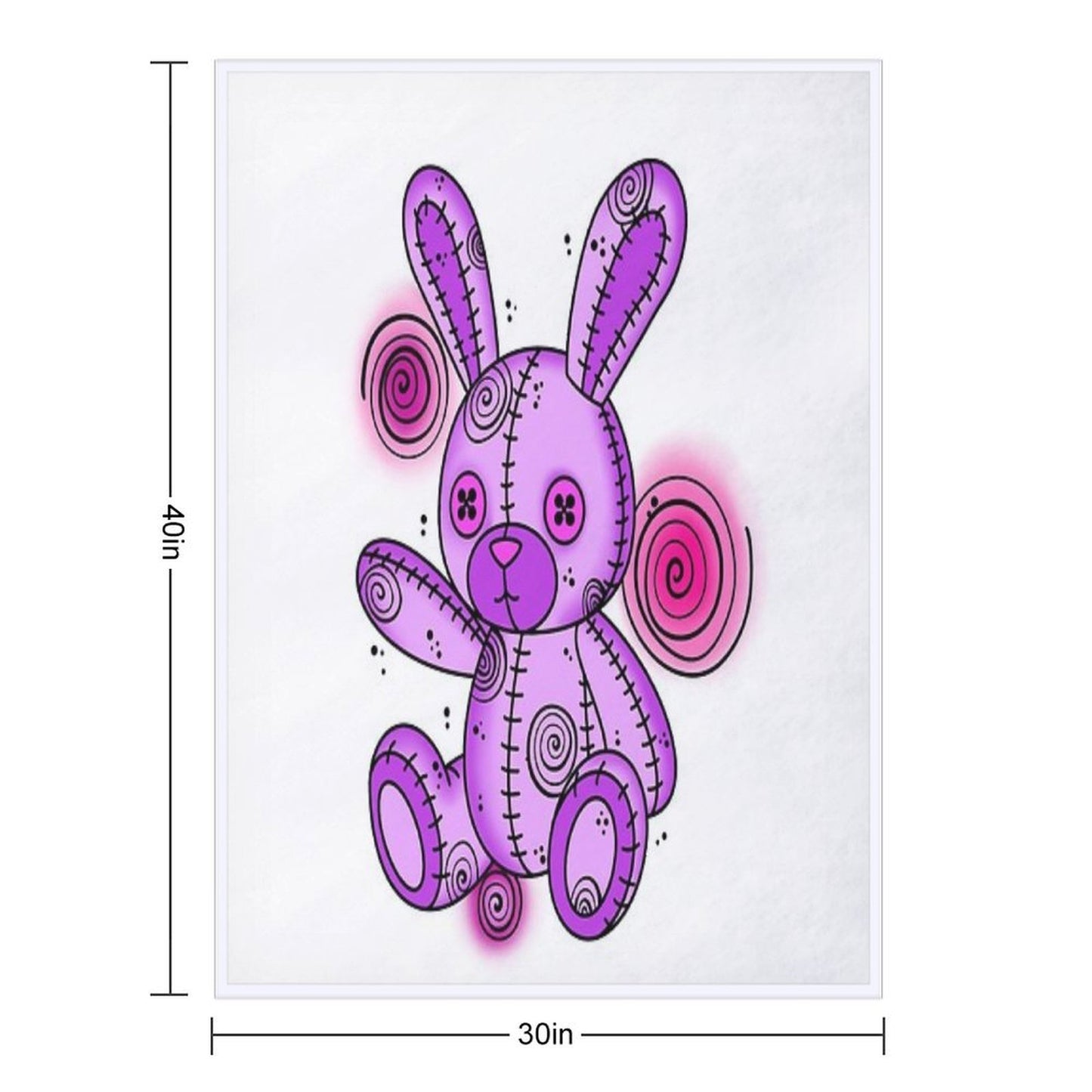 Voodoo Bunny Plushie Plush Throw Blanket