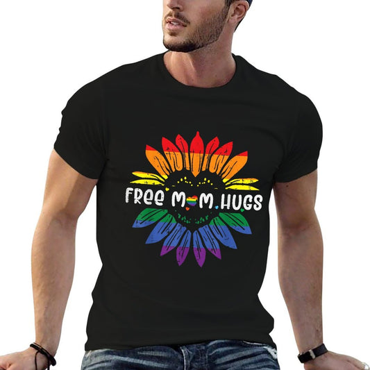 Gay Pride Free Mom Hugs Sunflower Rainbow Lgbtq Mama  Versatile T-Shirt