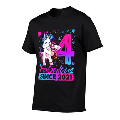 4 Year Old Unicorn Gifts For Girls 4th Birthday Girl Party  Wrinkle-resistant T-Shirt