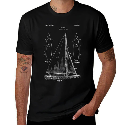Vintage Sailboat Design - Old Ocean Boat Sailing  Quick-drying T-Shirt