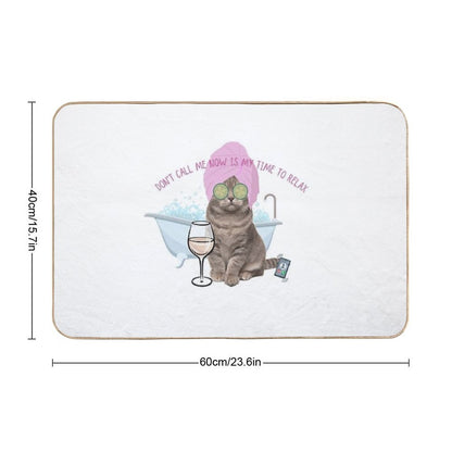 Funny Cat Relax  Stain-Proof Bath Mat
