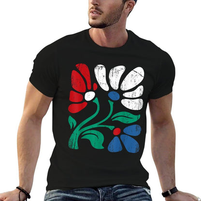 Retro Boho Daisy Flower American USA 4th of July Comfortable T-Shirt