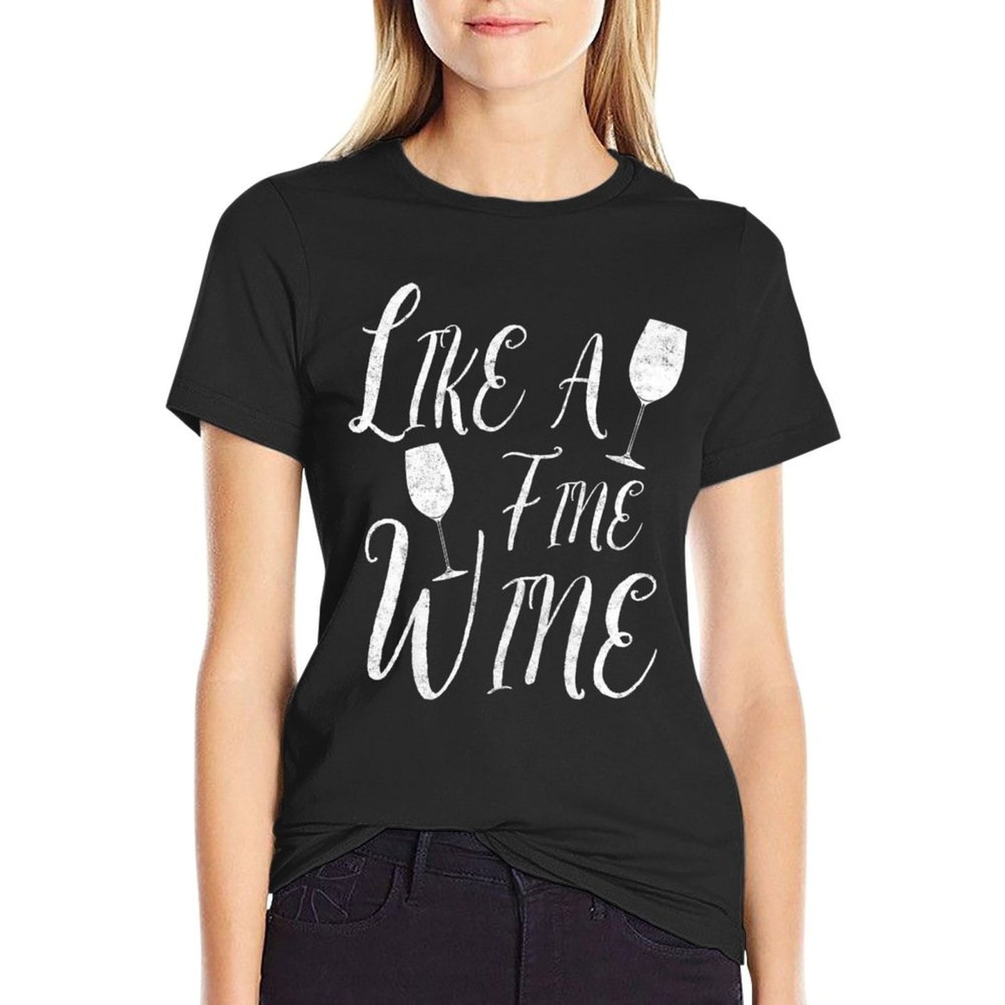 Womens 50 Year Old Like A Fine Wine Happy 50th Birthday Premium  Rolled Sleeves T-Shirt