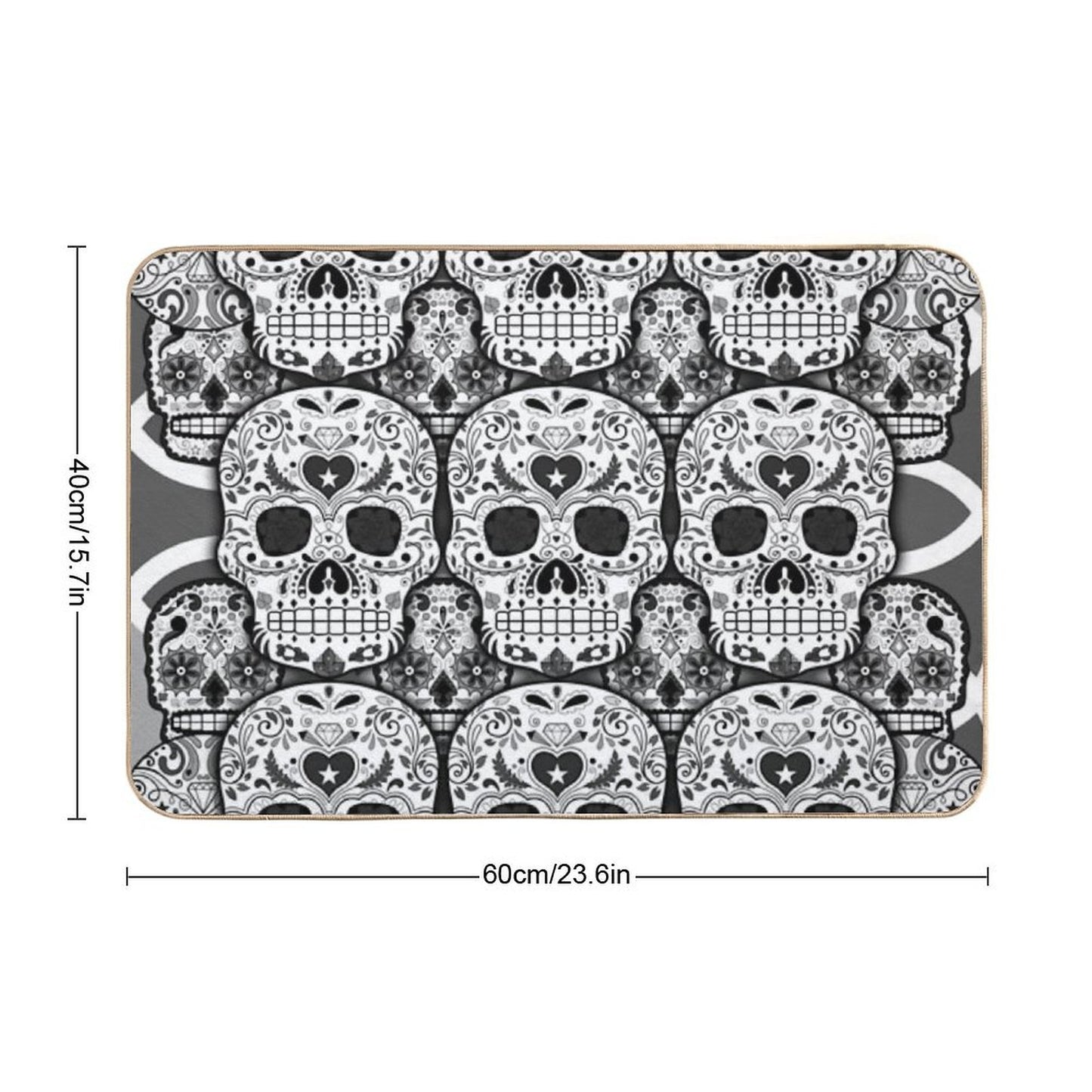 Sugar Skulls  Fade-Resistant Bath Mat