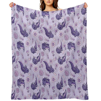 Floral Speckled Axolotl Pattern - Winter Edition Multi-functional Throw Blanket