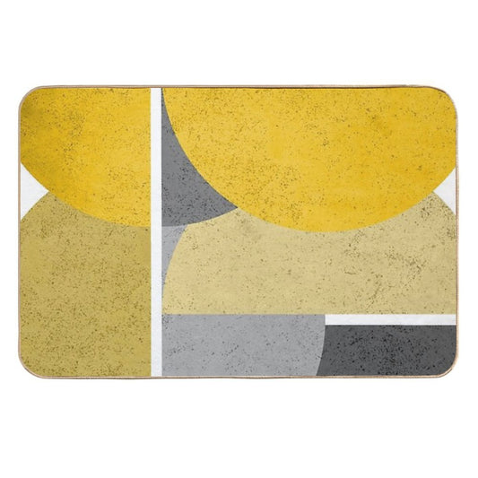 Modern Yellow & Gray Geometric  Versatile Bath Mat