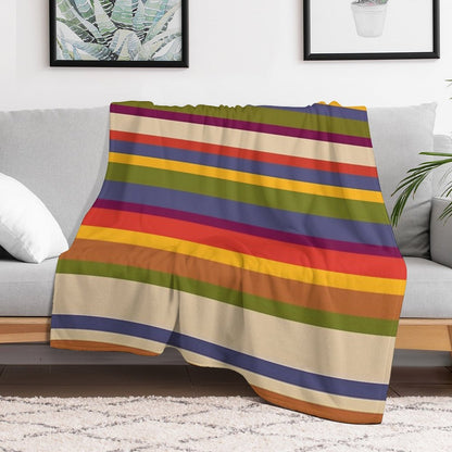 6th Doctor Scarf Pattern Plush Throw Blanket