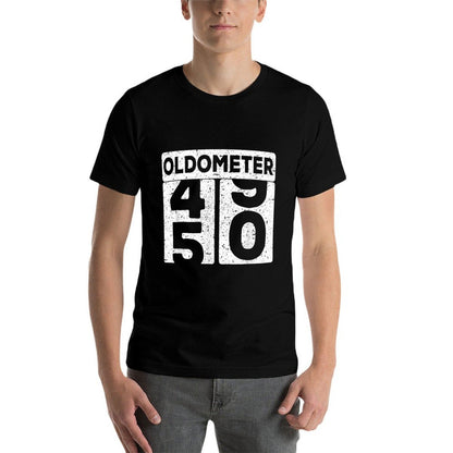 Oldometer 49-50  50th Birthday Funny Gift  Fade-proof Color T-Shirt