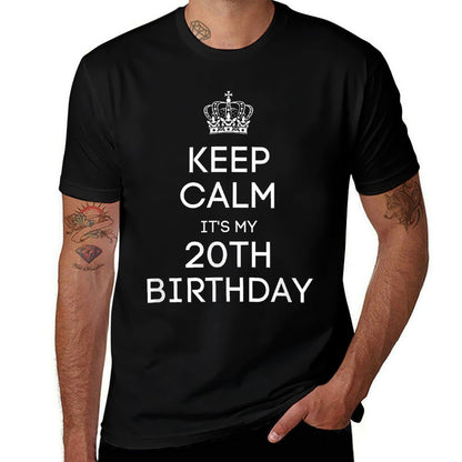Keep Calm It's My 20th Birthday Funny 20th Birthday  Oversized Silhouette T-Shirt
