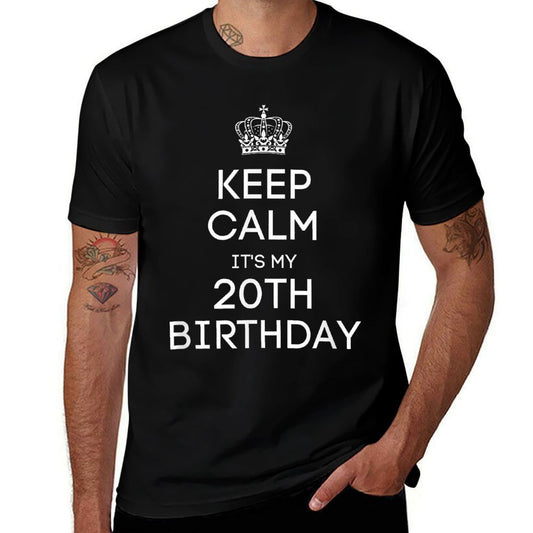 Keep Calm It's My 20th Birthday Funny 20th Birthday  Oversized Silhouette T-Shirt