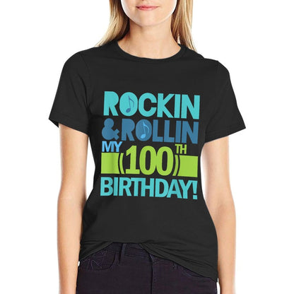 100th Birthday T-shirt Funny 100 Year Old Party Photo  Versatile T-Shirt