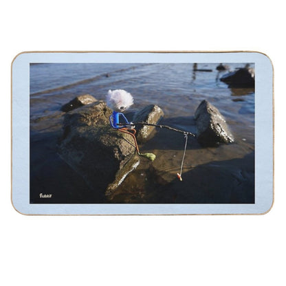 Fishing Fubby on A Rock.  Anti-Trip Bath Mat