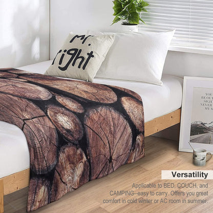 The Wood Holds Many Spirits  Vintage Moody Spiritual Forest Texture Lodge Logs With Cascadia Cabin Tree Souls Travel-friendly Throw Blanket