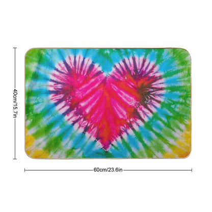 Tie Dye Red Heart  Easy Maintenance Bath Mat