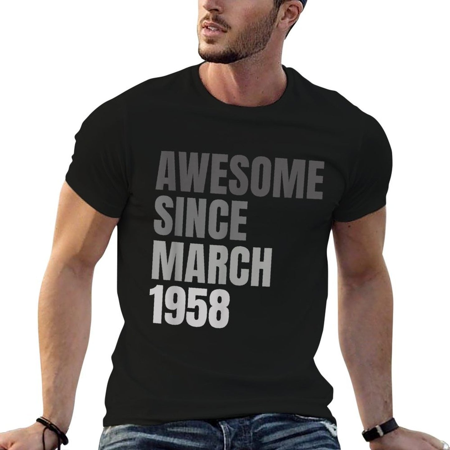 Awesome Since March 1958 Vintage 1958 March 65th Birthday  Graphic-printed T-Shirt