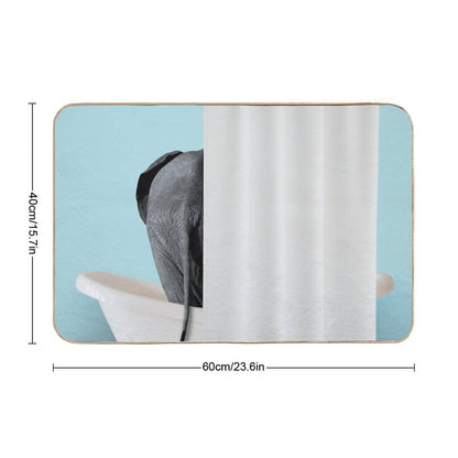 Elephent Hiding in Bath Tub  Eco-Friendly Bath Mat