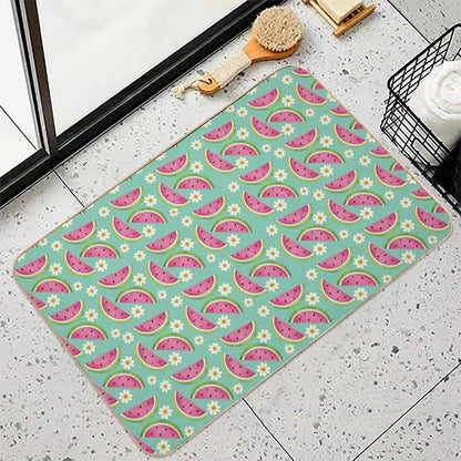 Watermelons And Daisies  Slip-Resistant Bath Mat