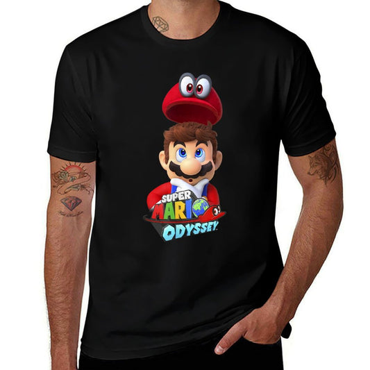 Super Mario Odyssey Game Logo Cappy Mario Graphic  Durable T-Shirt