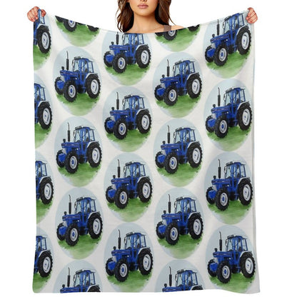 Blue Classic Tractor Gift-ready Throw Blanket