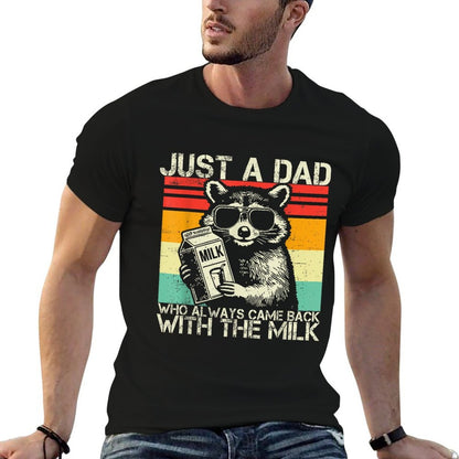 Just A Dad Who Always Came Back With The Milk Fathers Day  Oversized Silhouette T-Shirt