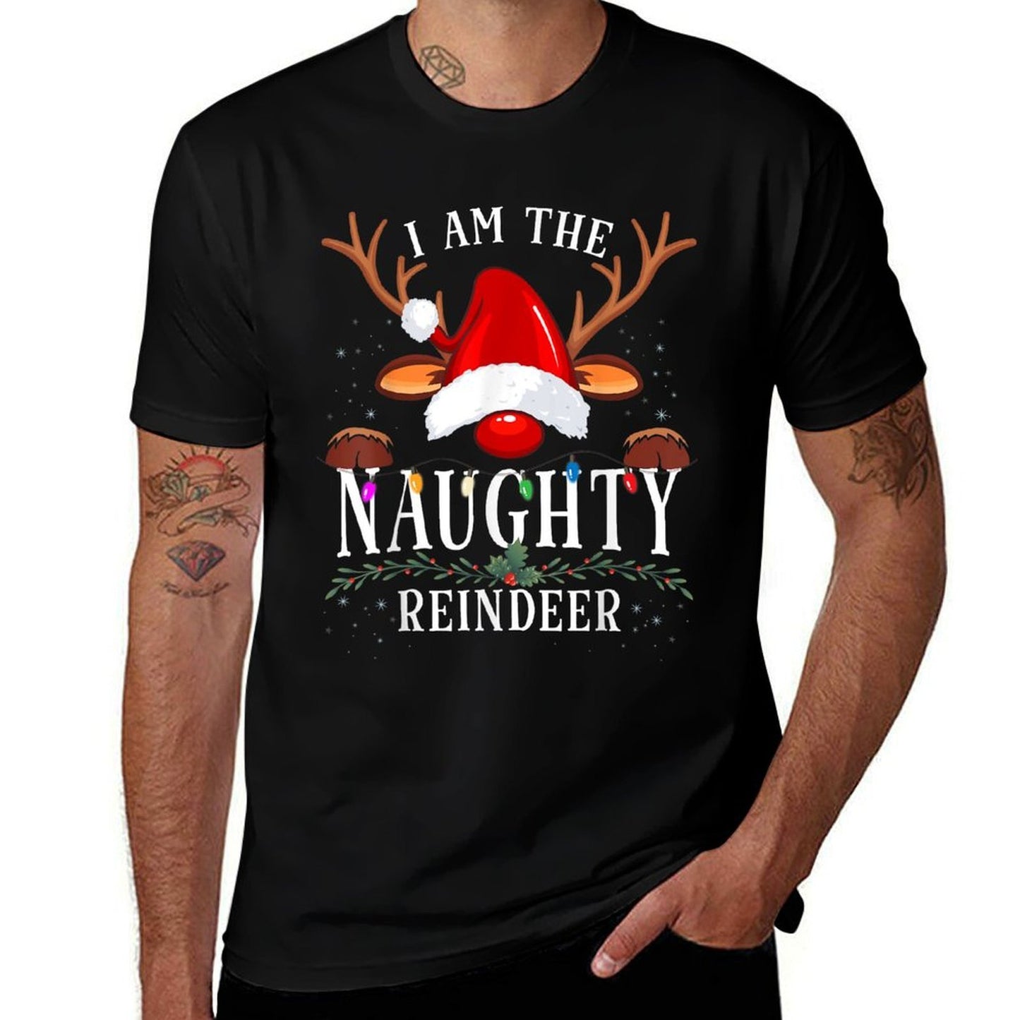 I Am The Naughty Reindeer Christmas Family  Lightweight T-Shirt