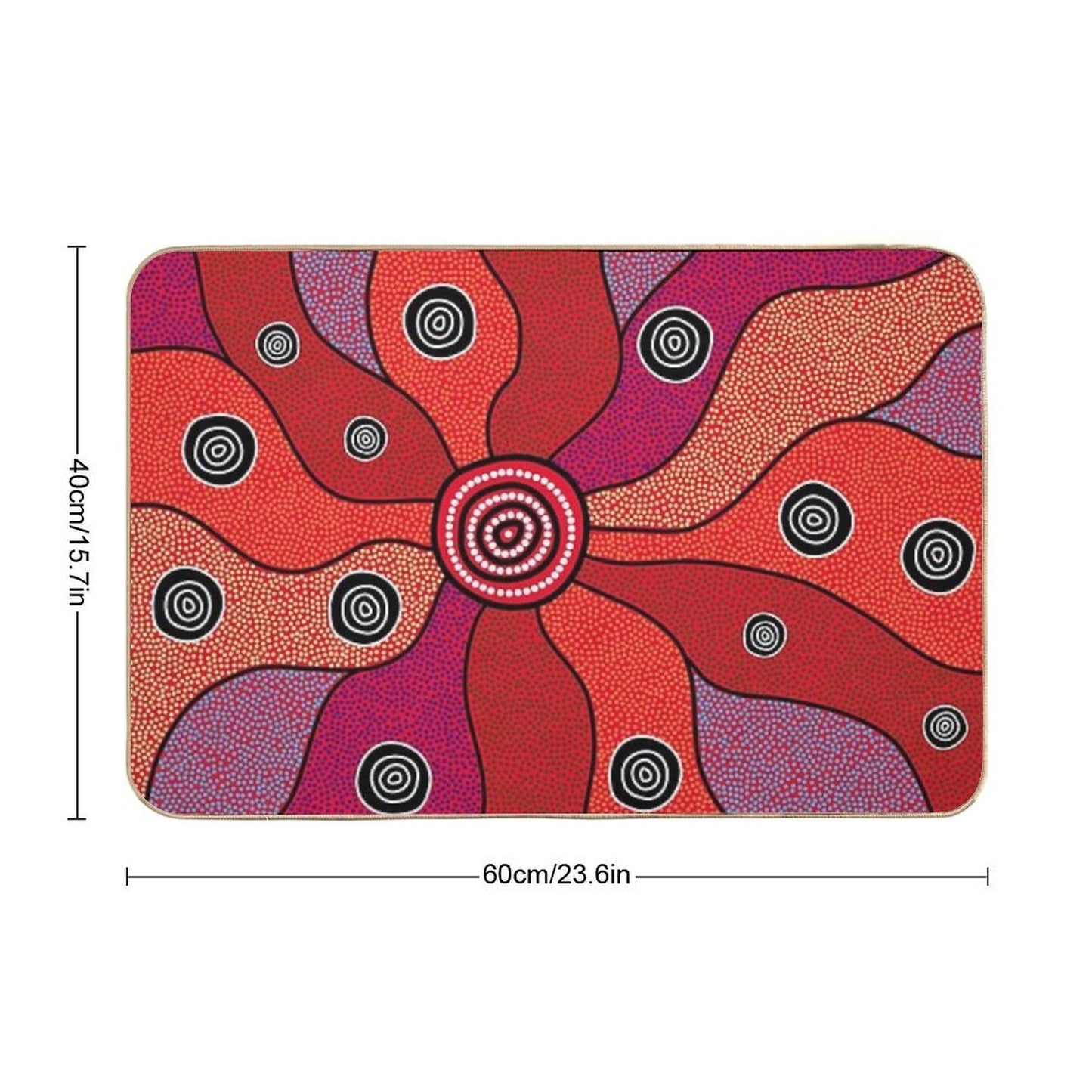 Authentic Aboriginal Art - Central Lands  Rapid-Drying Bath Mat
