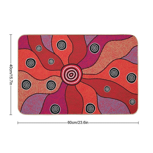 Authentic Aboriginal Art - Central Lands  Rapid-Drying Bath Mat