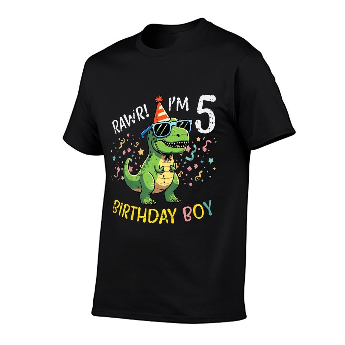 Kids 5th Birthday Trex Bday Boy Rawr Im 5 Years Old Boys Kids  Graphic-printed T-Shirt