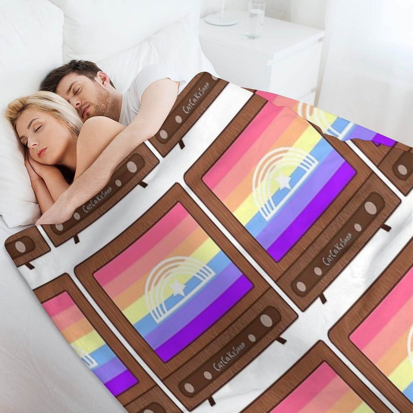 TV Glowing in Xenogender Colors Versatility Throw Blanket