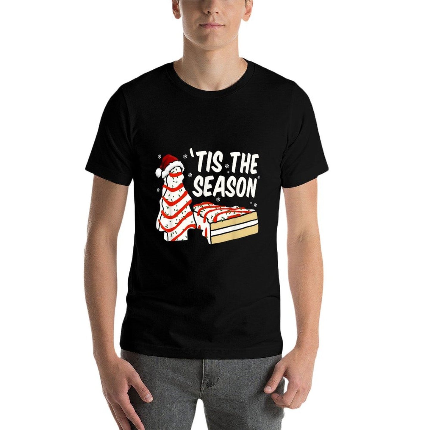 Funny Tis The Season Design Christmas Tree Cakes Debbie  High-quality Stitching T-Shirt