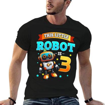 Kids Robot Birthday Party This Little Robot Is 3 Years Old Boy  Affordable Price T-Shirt