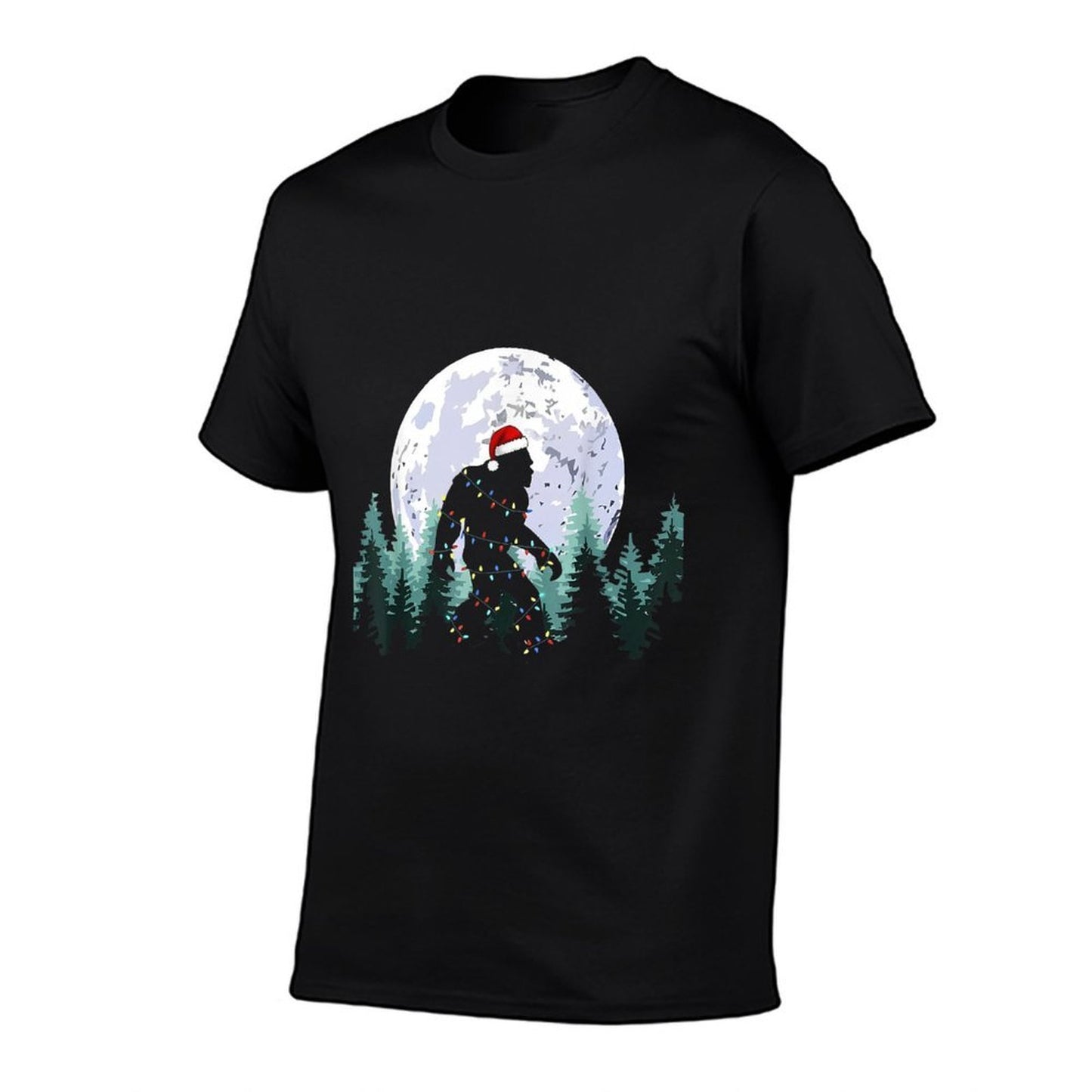 Christmas Bigfoot Sasquatch Tree Lights Funny Xmas Men Boys Comfortable T-Shirt