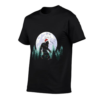 Christmas Bigfoot Sasquatch Tree Lights Funny Xmas Men Boys Comfortable T-Shirt