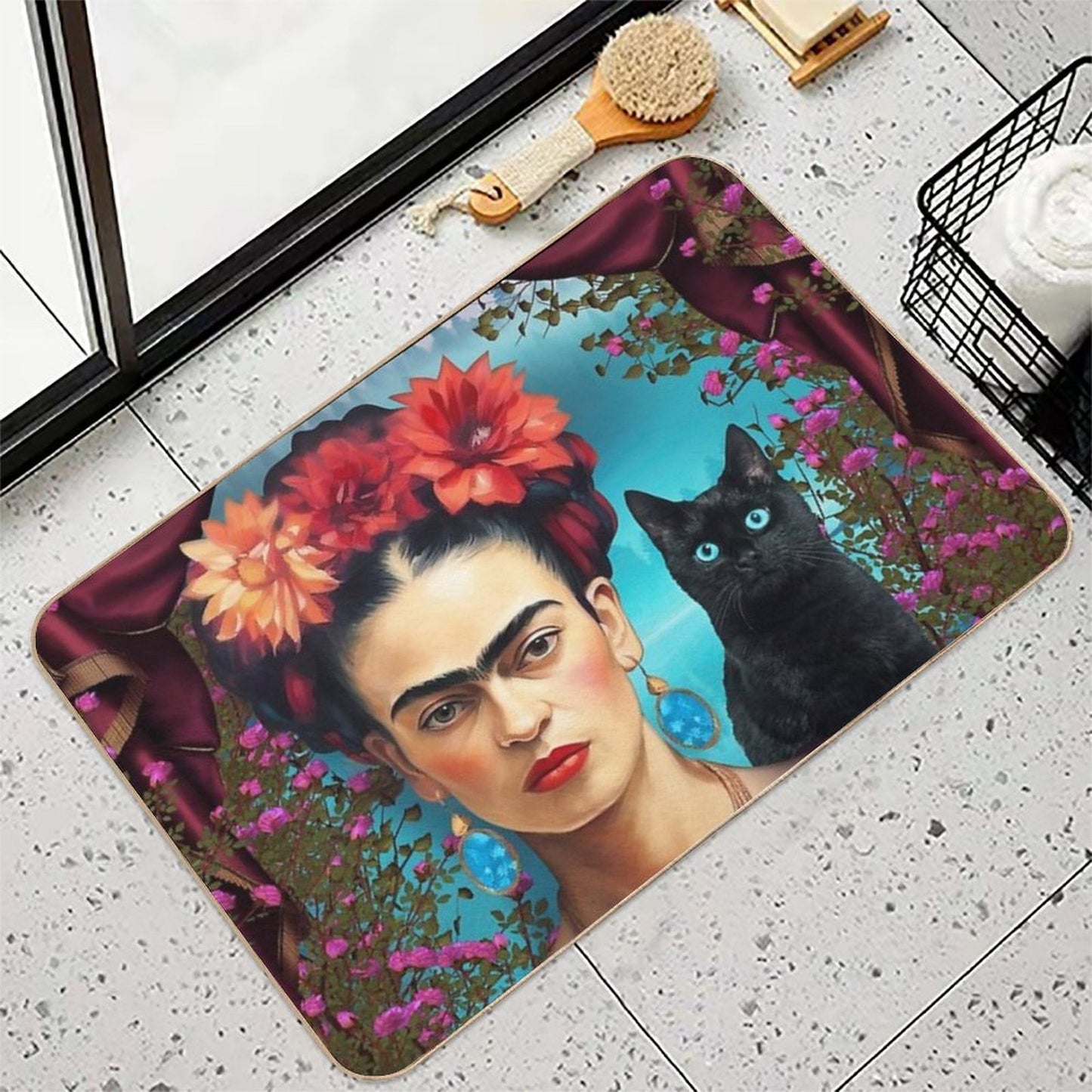 Frida Kahlo 2  Pet-Safe Bath Mat