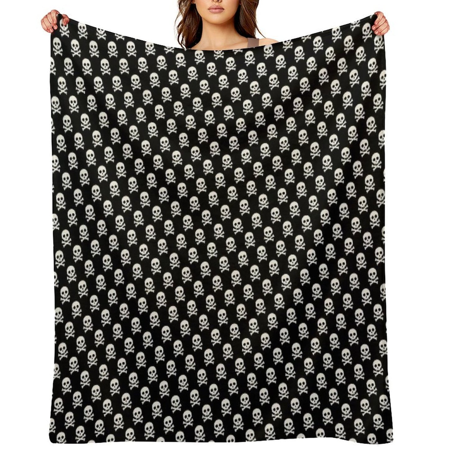 Skull N Bones Pattern Sustainable Throw Blanket