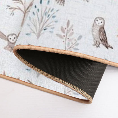Magic Pastel Forest with Owls  Non-Slip Bath Mat