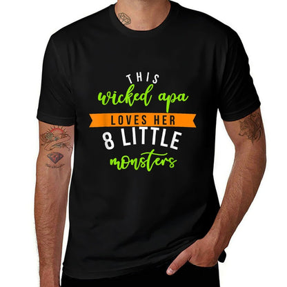 Wicked Apa 8 Monsters Shirt Halloween Family  Slim-fit Cut T-Shirt