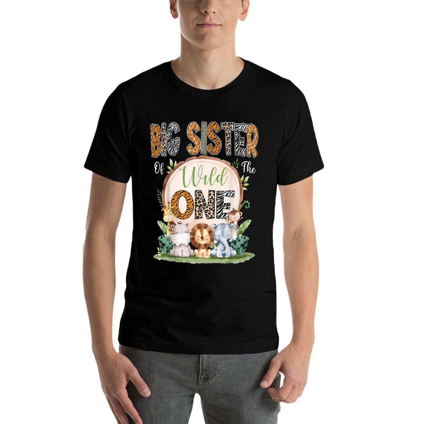 Big Sister Of The Wild One First Birthday Safari Woodland  Moisture-wicking T-Shirt