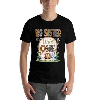 Big Sister Of The Wild One First Birthday Safari Woodland  Moisture-wicking T-Shirt