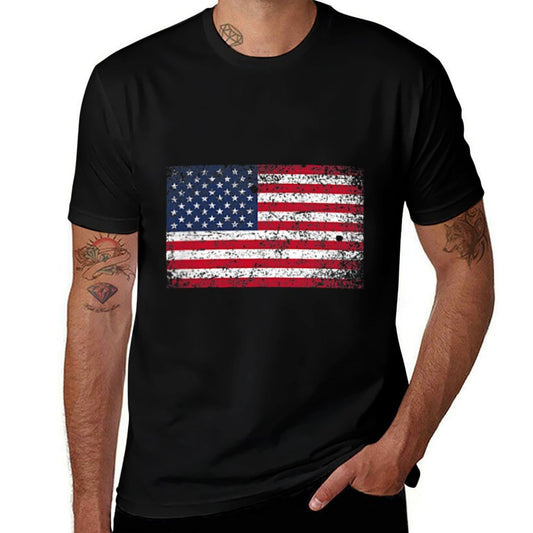 4th of July Distressed American USA Pocket  Odor-resistant T-Shirt