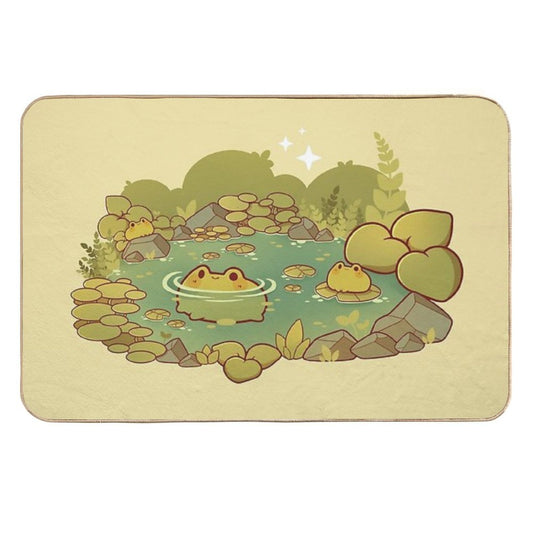Cute Frog Pond  Multi-Purpose Bath Mat