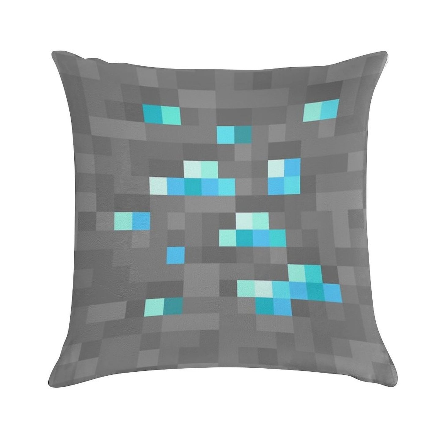 Minecraft Diamond Block Soft Short Plush Fabric Throw Pillow